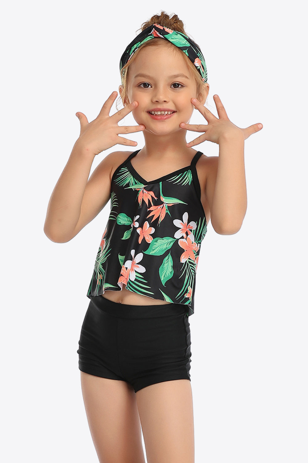 Floral Crisscross Cami and Shorts Swim Set