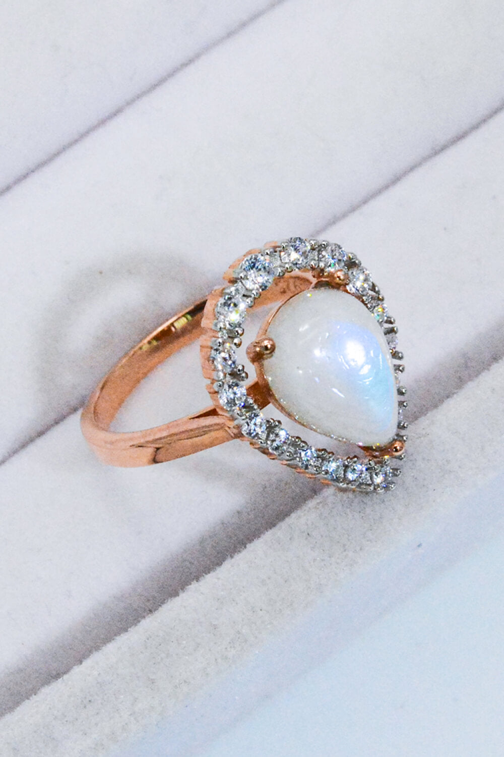 Moonstone Teardrop-Shaped 925 Sterling Silver Ring