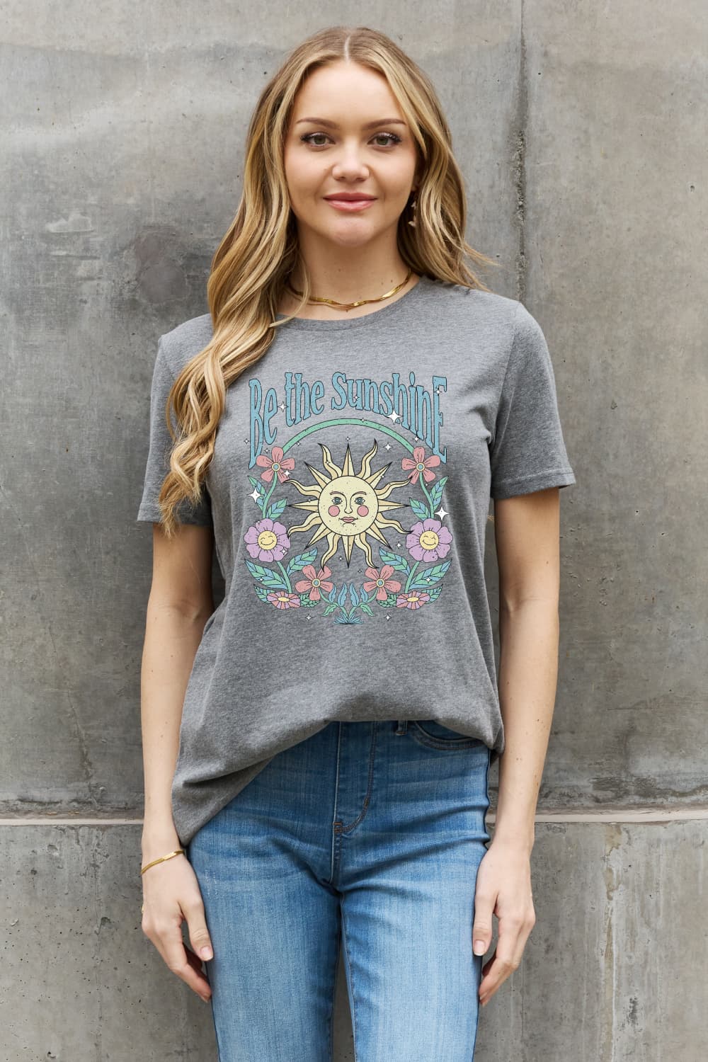 Simply Love BE THE SUNSHINE Camiseta estampada de algodón