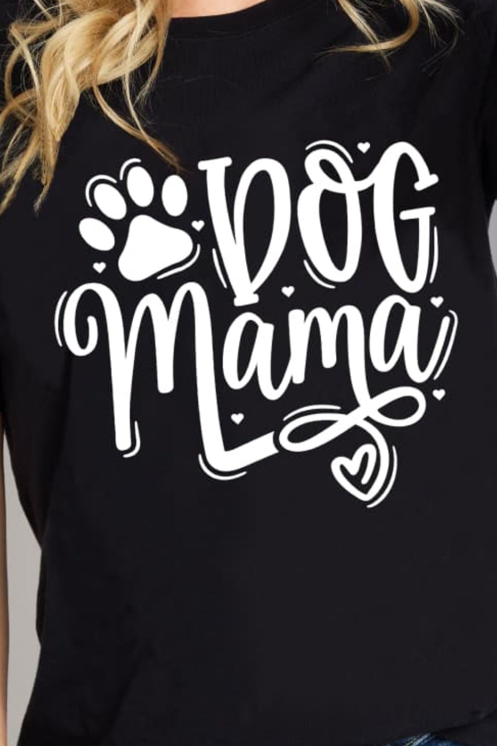 Camiseta de algodón con gráfico Simply Love DOG MAMA