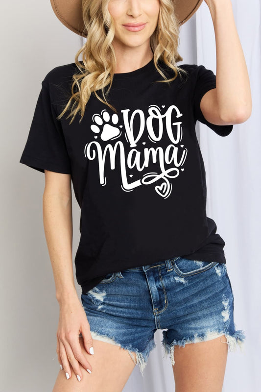 Camiseta de algodón con gráfico Simply Love DOG MAMA