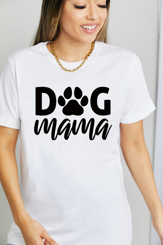 Camiseta de algodón con gráfico Simply Love DOG MAMA