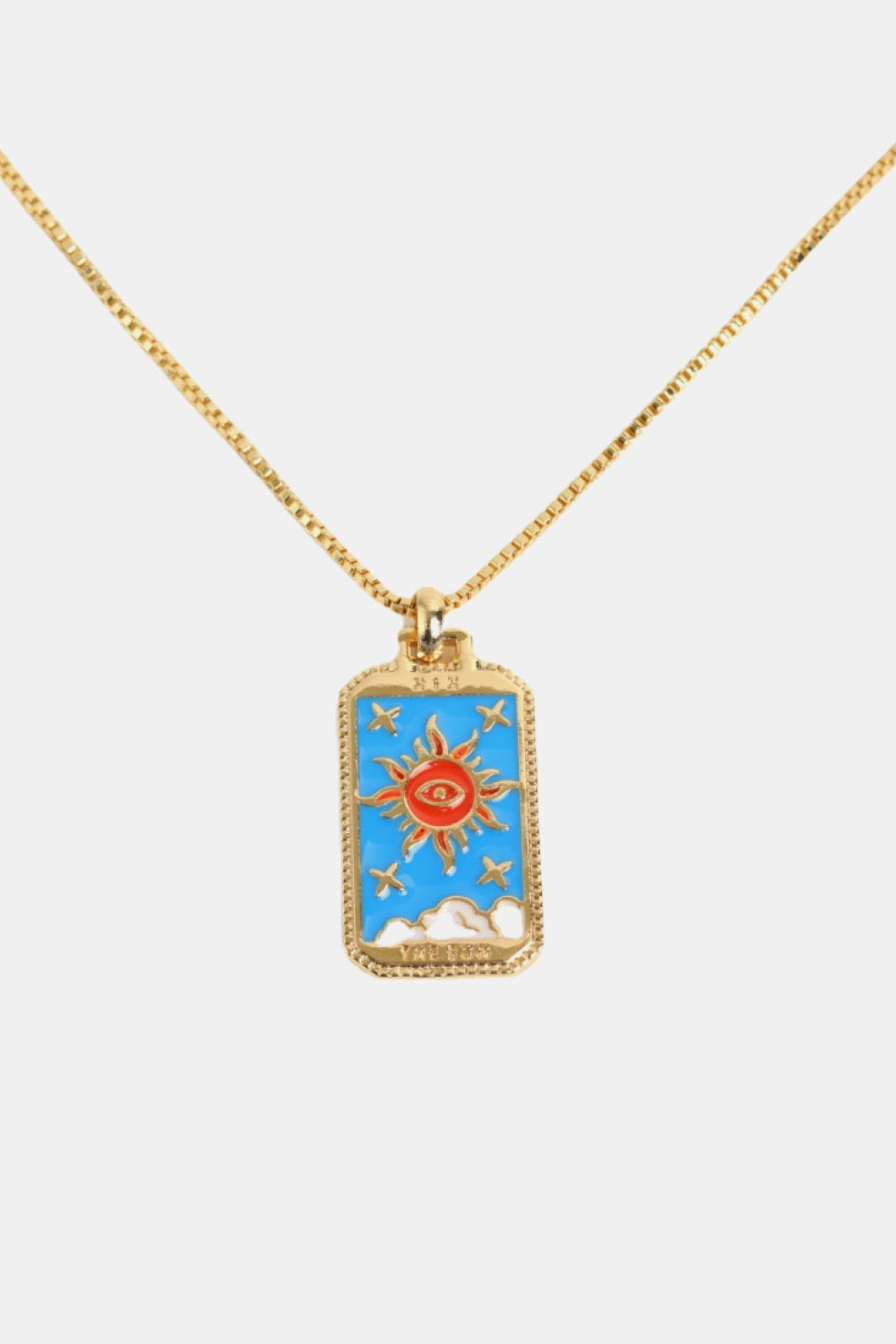 Collar de cobre con colgante de carta de tarot