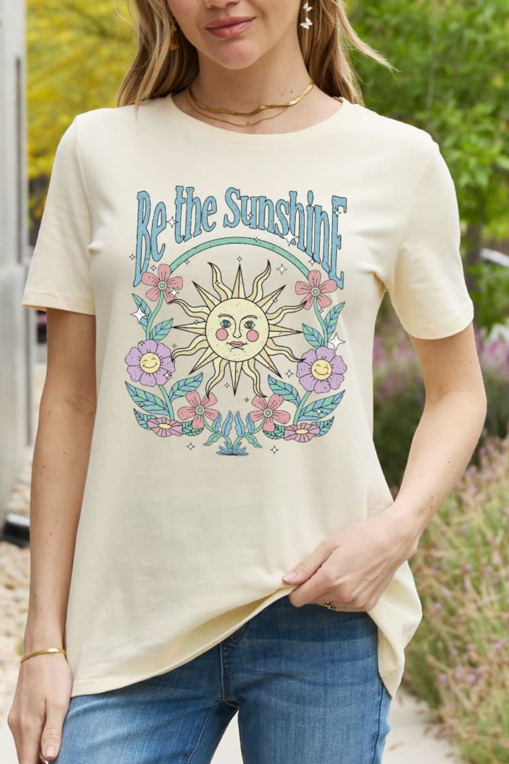 Simply Love BE THE SUNSHINE Camiseta estampada de algodón