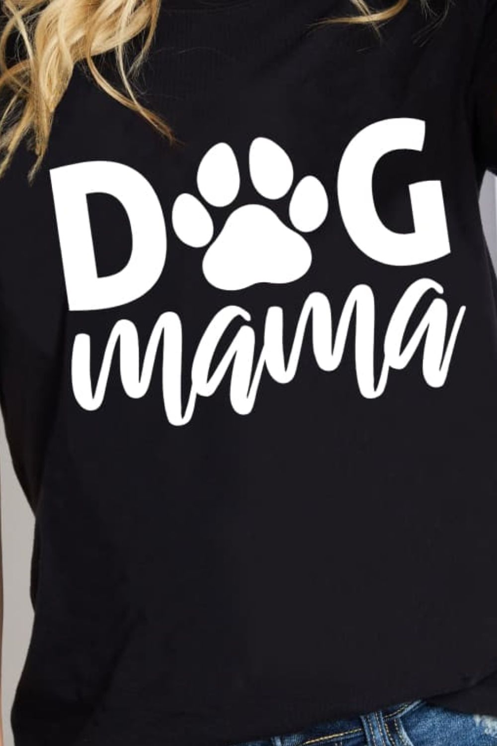 Camiseta de algodón con gráfico Simply Love DOG MAMA