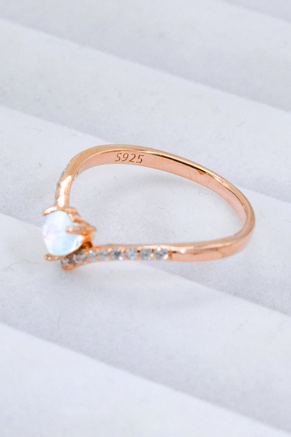 Moonstone Heart-Shaped Ring