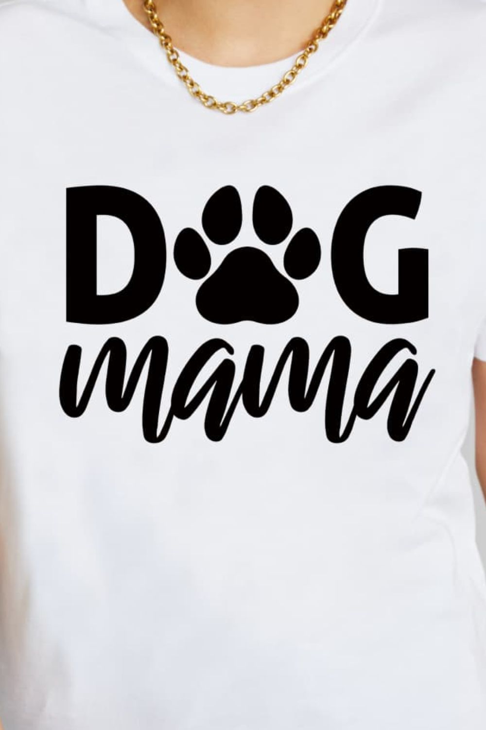 Camiseta de algodón con gráfico Simply Love DOG MAMA