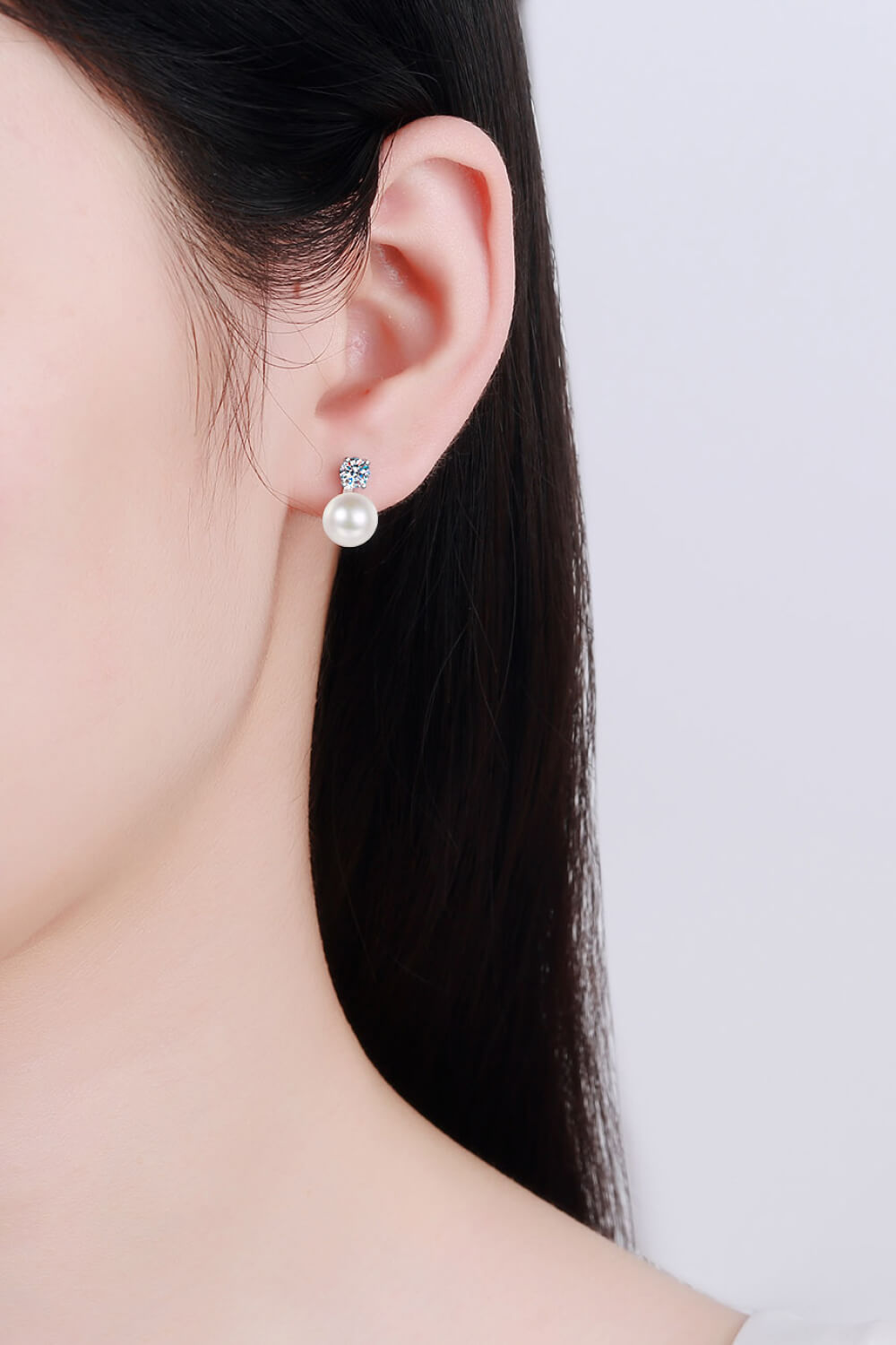 Aretes de perla moissanita