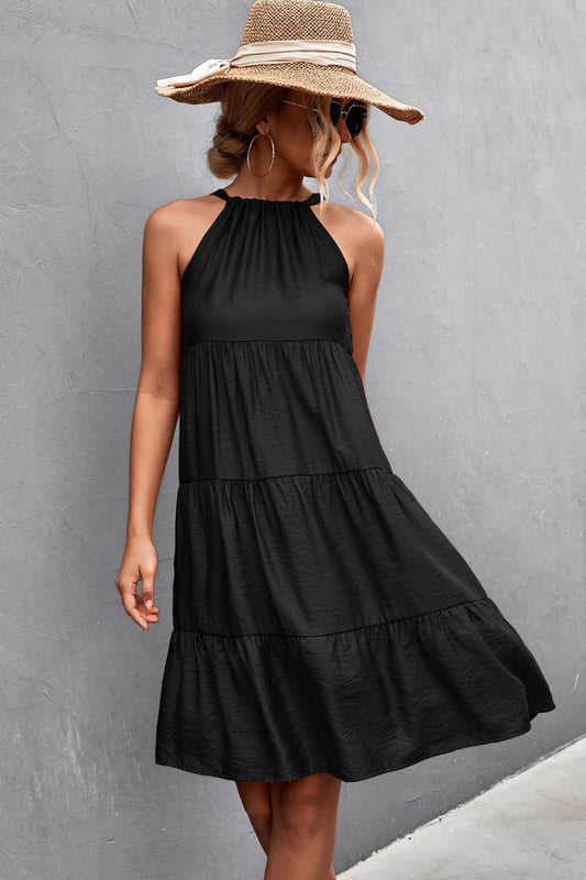 Grecian Tiered Sleeveless Dress