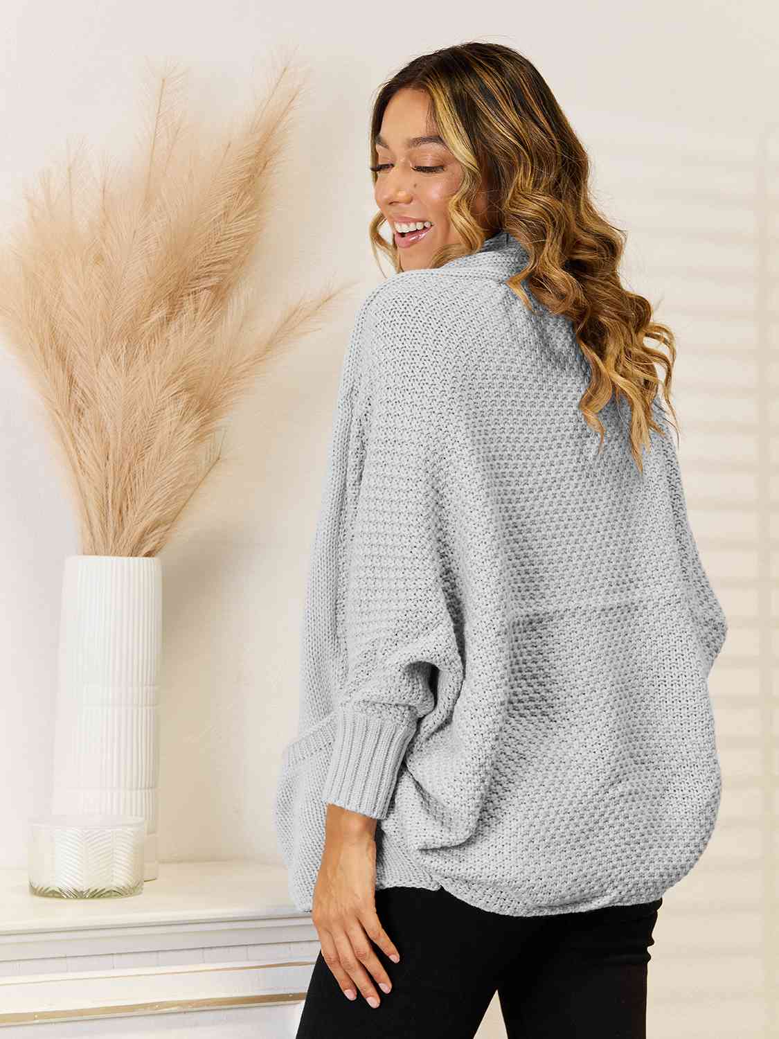 Open Front  Cardigan with Pockets