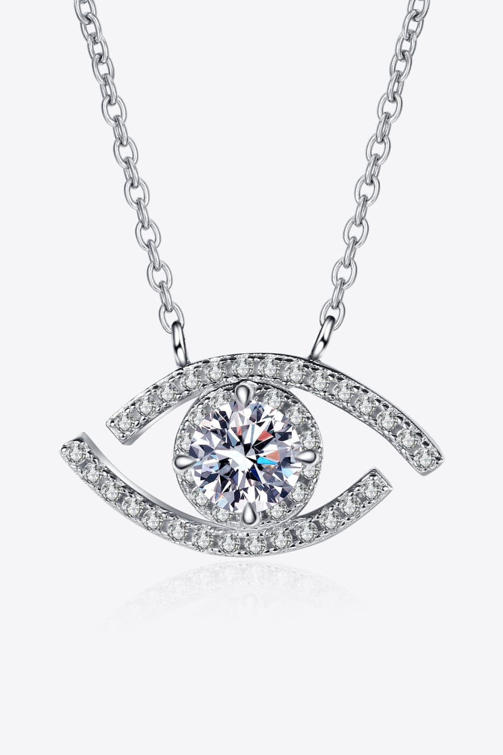 Moissanite mal de ojo colgante 925 collar de plata esterlina