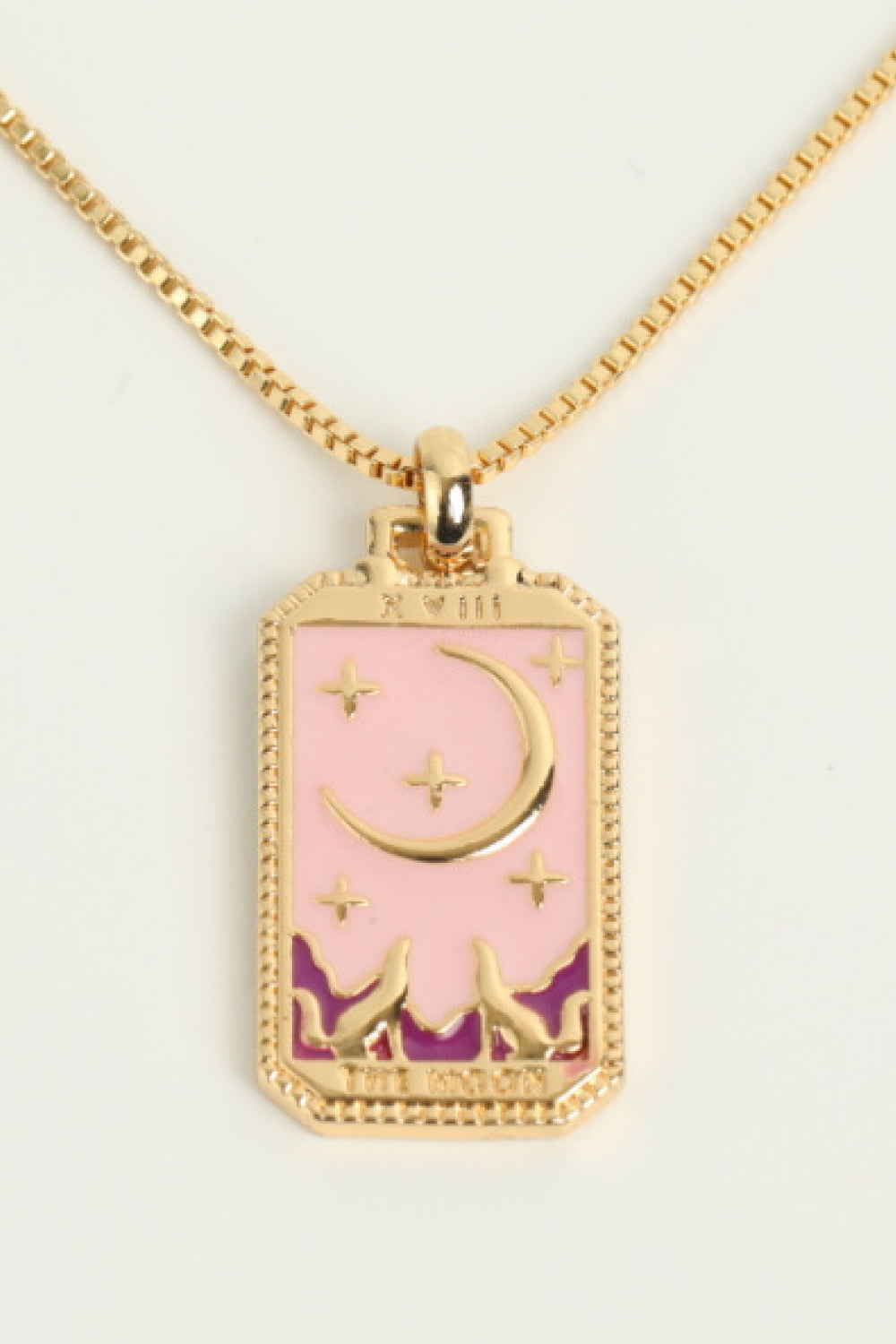 Collar de cobre con colgante de carta de tarot