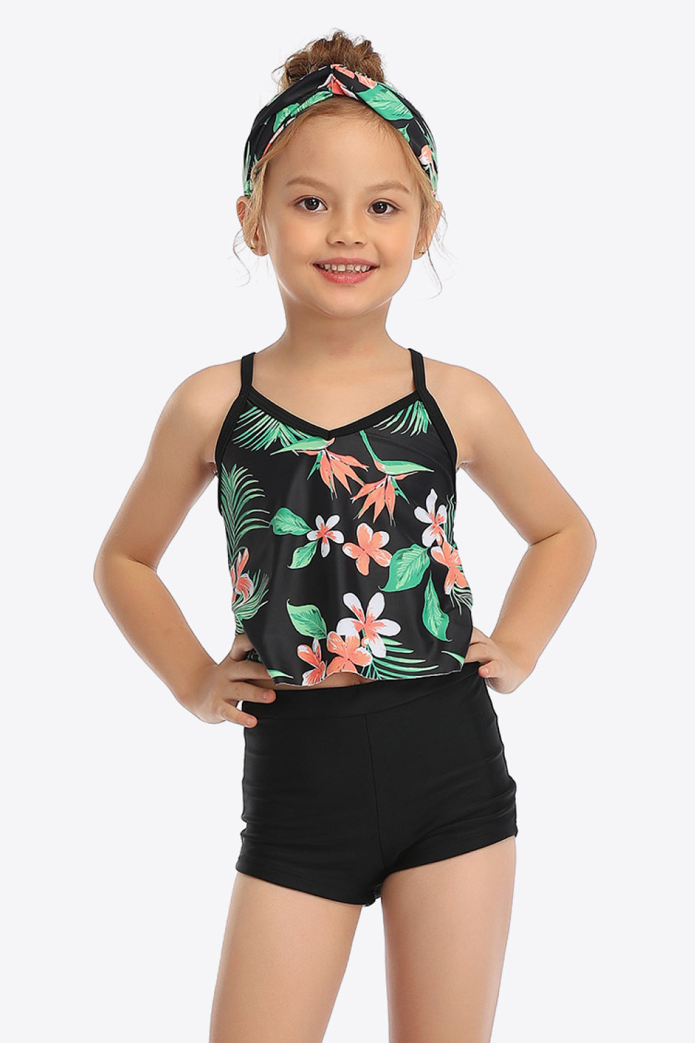 Floral Crisscross Cami and Shorts Swim Set