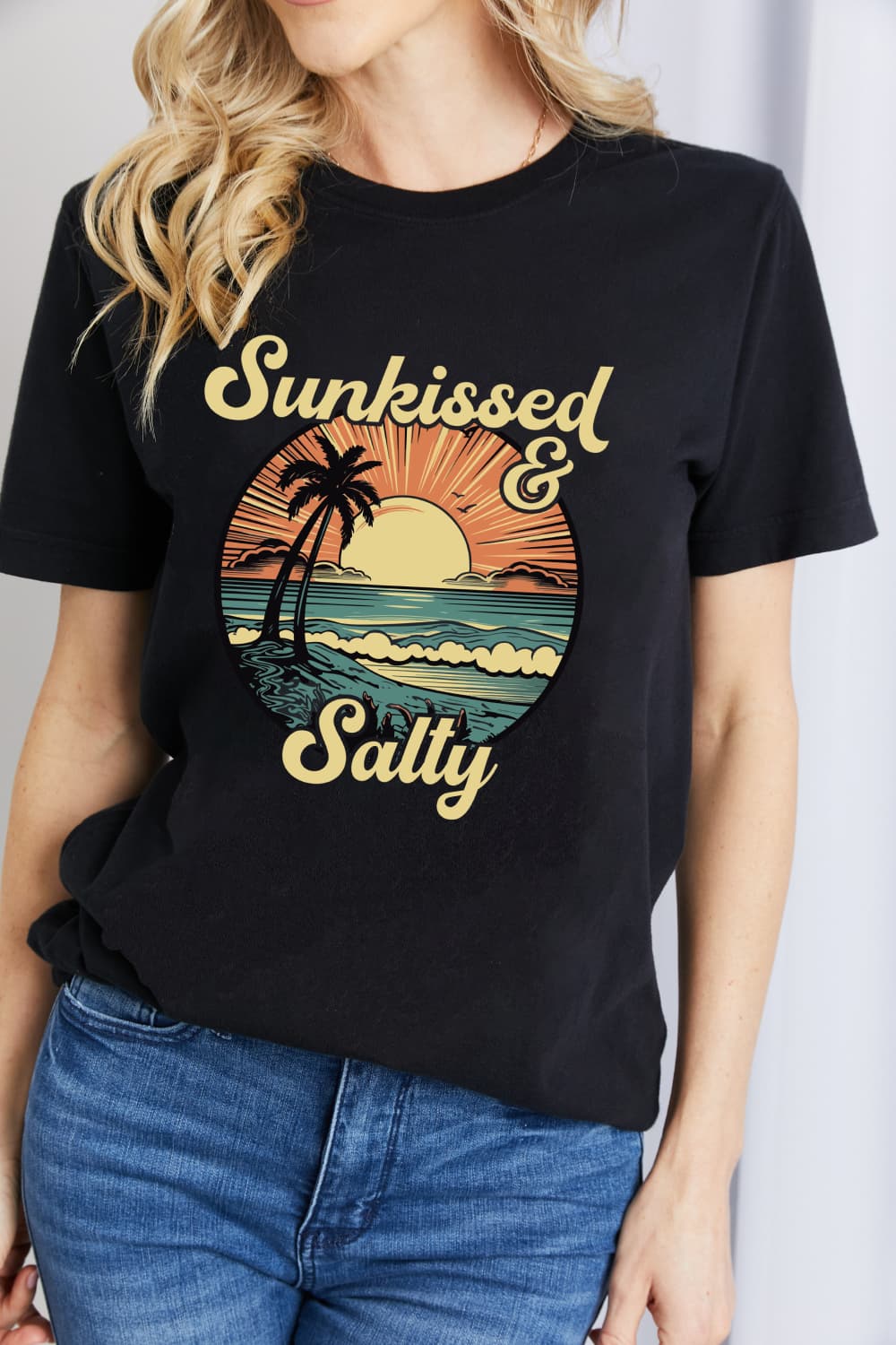 Simply Love SUNKISSED & SALTY Graphic Cotton T-Shirt