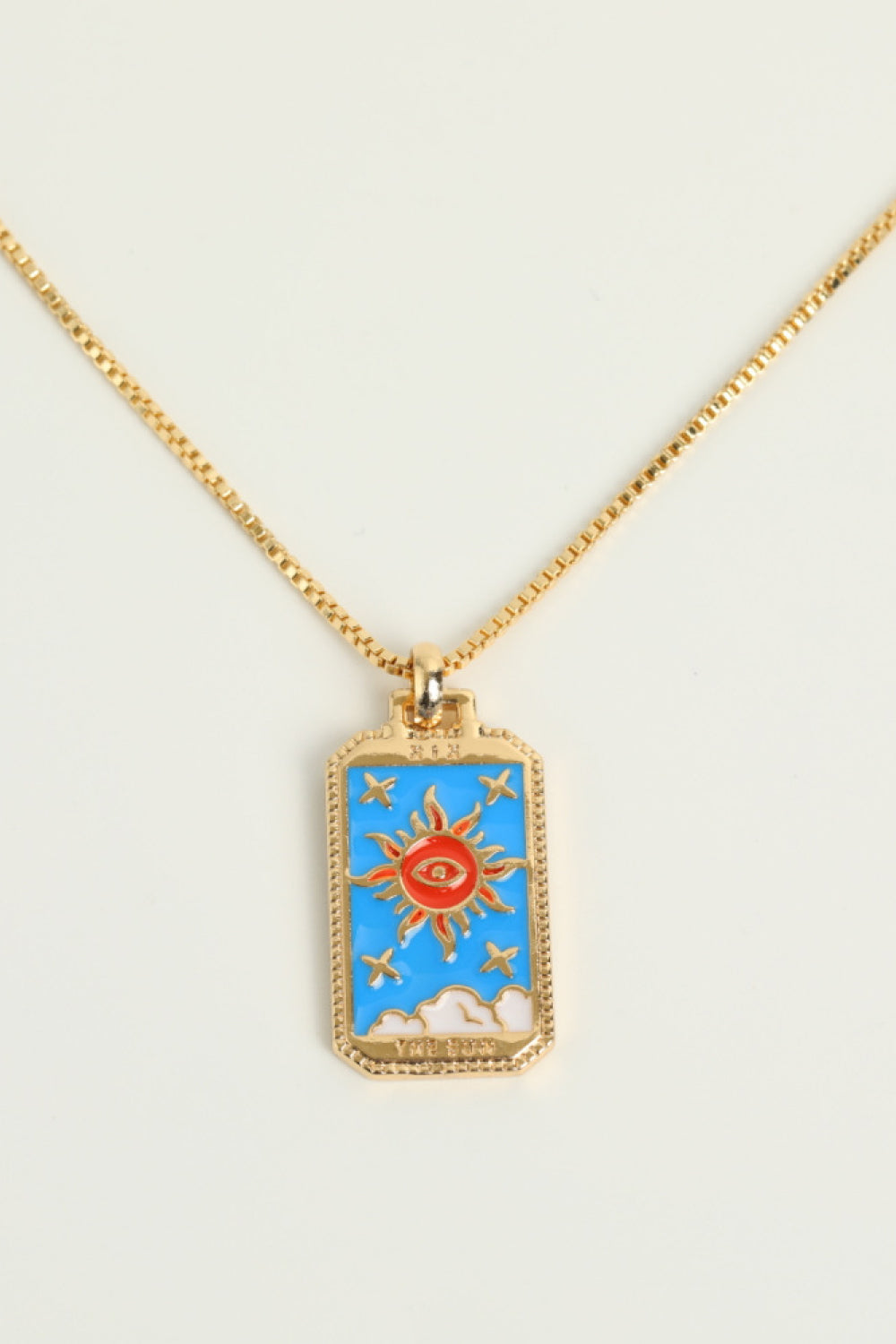 Collar de cobre con colgante de carta de tarot